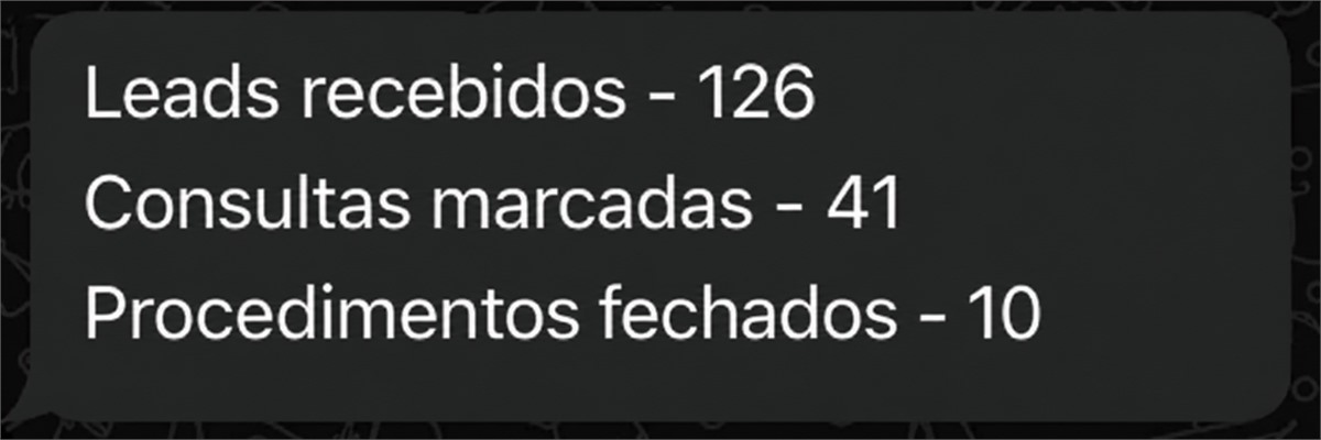 Depoimento WhatsApp com métricas